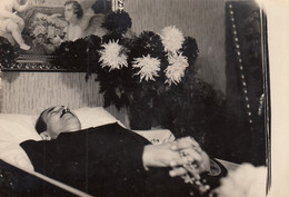 Post Mortem Dead Man Corpse Funeral Old Original Photo Bizarre Mourning - Funérailles