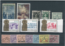 ★★ VATICAN LOTT 15 STK  STEMPLET / USTEMPLET ★★ VATICAN.  LOTT 15 STAMPS CANCELLED /  UNCANCELLED ★★ - Collections