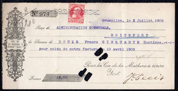 74 Op Reçu Met Annulatie Roulette + Privé Perfin - Perforatie - 1905 Grosse Barbe