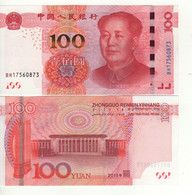 CHINA  100 Yuan   Dated  2015  P909   ( Mao Tse-tung +  Hall Of The People, Peking At Back )   UNC - Chine