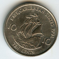 Caraïbes Orientales East Caribbean 10 Cents 1991 KM 13 - Oost-Caribische Staten