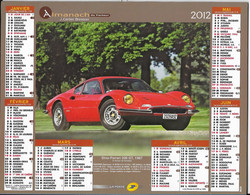 CALENDRIER 2012 VOITURES DINO FERRARI 206 GT 1967 ET ASTON MARTIN DB S 1967 - Formato Grande : 2001-...