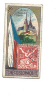 Chromo TCHECOSLOVAQUIE CZECHOSLOVAKIA Flag Drapeau Stamp Timbre En L'état Voir Les 2 Scans Rare 60 X 30 Mm Pub: Victoria - Victoria
