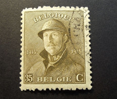 Belgie Belgique - 1919 -  OPB/COB  N° 172 -  35 C  -  Albert I Met Helm - Roi Casqué - 1919-1920  Re Con Casco
