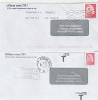 FRANCE FAUX DE LYON SUR LETTRE ET FRAUDE (ENTIER DECOUPE TAXE) - Used Stamps