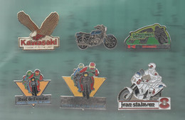 PINS PIN'S MOTO 1262 KAWASAKI ARNOUIN AIGLE RAID AMITIE CG OISE JEAN STALAVEN   LOT 6 PINS - Motos