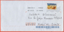 FRANCIA - France - 2021 - Lettre 20g Vacances - Viaggiata Da 39831A-01 Per Forlì, Italy - Covers & Documents