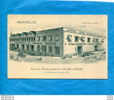 MARSEILLE-4°-ETS JULIEN FRERES-10 Bd Cassin L'établissement Rue Animée Annnées 20-maçonnerie - Travaux Publics Années 30 - Cinq Avenues, Chave, Blancarde, Chutes Lavies