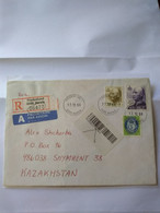 Norway To Kazakstan.reg Letter.double Reg.label.start Of Tracking.narvik.frydenlund.e7 Post Reg Air. - Storia Postale