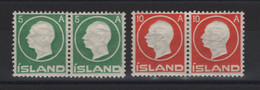 Islande - Effigie Frédéric VIII - 2 Paires  Neufs* Charnières - Unused Stamps
