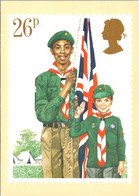 Stamps On Postcard England Youth Organisations Scouts And Cubs - Timbres (représentations)