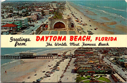 Florida Daytona Beach Greetings Showing Beach - Daytona