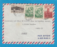 LETTRE PAR AVION DES COMORES AVEC CACHET "TANANARIVE - MADAGASCAR" POUR PARIS.1960. - Briefe U. Dokumente