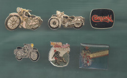 PINS PIN'S MOTO 1265 NORTON 350 MOTOS RETRO LE STEPHANOIS MUD SWEAT GEAR LOT 6 PINS - Motos