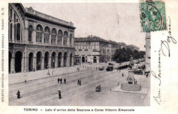 TORINO / LATO D ARIVO DELLA STAZIONE E CORSO VITTORIO EMANUELE - Transports