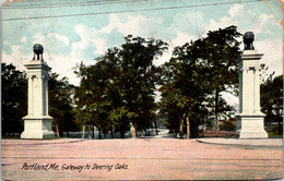 Maine Portland Gateway To Deering Oaks 1909 - Portland