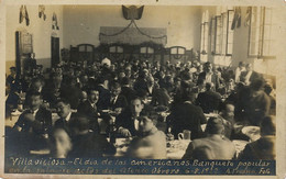 Real Photo Villaviciosa El Dia De Los Americanos Autoridades Banquete Popular Ateneo  6/8/1922 A. Fresno - Asturias (Oviedo)