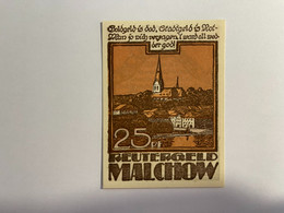 Allemagne Notgeld Malchow 25 Pfennig - Collections