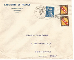 France Enveloppe Publicitaire Papeteries De France  -GENEUILLE (25 Doubs) - Other & Unclassified