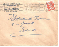 France Enveloppe Publicitaire Scierie Mécanique Louis Mure Saint-Vit (25 Doubs) - Sonstige & Ohne Zuordnung