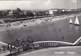 SINIGALLIA - ANCONA - CARTOLINA  - SPIAGGIA - VG. PER ASTI - Ancona