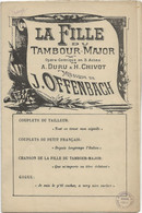 PARTITION - LA FILLE DU TAMBOUR-MAJOR - OPERA COMIQUE -MUSIQUE DE J.OFFENBACH - Partitions Musicales Anciennes