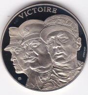 Medaille En Nickel, Victoire, De Gaulle, Churchill Et Eisenhower, Croix De Lorraine 1939 -1945, FDC - 1939-45