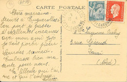 FRANCE - DISTRIBUTION OFFICE DOTTED CDS FAUGUEROLLES (47) ON FRANKED PC (VIEW OF "FAUQUEROLLES") TO DOUAI (59) - 1945 - 1921-1960: Modern Tijdperk