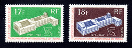 POLYNESIE 1969 - Yvert N° 70/71 - Neufs ** / MNH - 2 Valeurs, Organisation Internationale Du Travail - Neufs