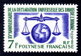 POLYNESIE 1963 - Yvert N° 25 - Neuf ** / MNH - Déclaration Universelle Des Droits De L'Homme - Neufs