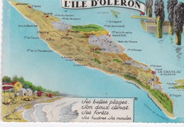 Belle Cpsm Dentelée Grand Format. Carte Géographique De L'île D'Oléron. - Mapas