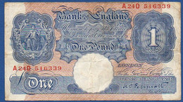 GREAT BRITAIN - P.367 – 1 POUND ND (1940-1948) Circulated, Serie A24D 516339 - 1 Pound
