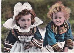 Belle Cpsm Dentelée Grand Format. Bébés/ Jeunes Enfants De Pont Aven, Folklore. - Babies