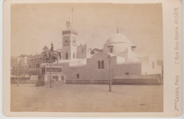 Photo Sur Carton 11cm X16,5 Cm. J. GEISER Alger -7 Rue Bab-Azoun Alger : ALGER  : Mosquée Djema-Djedid Et Duc D'Orléans - Old (before 1900)