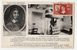 Carte Maximum Avec N°341 Descartes Oblit La Haye Descartes 11/6/37 - 1930-1939