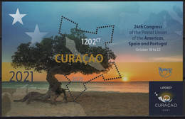 Curacao (2021) - Block -  / Joint Issue UPAEP - Tourism - Tree - UNUSUAL Shape - Joint Issues