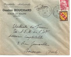 France Enveloppe Publicitaire   Papeterie Artisanale Gaston Bouchard Roche Les Beaupré (25 Doubs) - Sonstige & Ohne Zuordnung