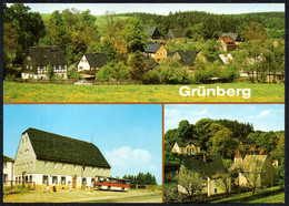 F5799 - TOP Grünberg Bei Flöha Ferienheim Ikarus Omnibus VEB Nagelwerke Weißenfels - Verlag Bild Und Heimat Reichenbach - Flöha