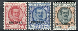 ERITREA 1926 SOP.TI N. 113-115 SERIE CPL. BEN CENTRATI ** MNH - Erythrée