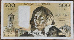 Billet 500 Francs PASCAL 4 - 11 - 1976 FRANCE F.64 - 500 F 1968-1993 ''Pascal''