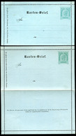 ÖSTERREICH 2 Kartenbriefe K15 Gez. K11 KARTONFARBEN 1890 Kat. 12,00 €+ - Letter-Cards