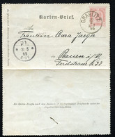 ÖSTERREICH Kartenbrief K22 Graslitz Kraslice - Plauen 1895 - Cartes-lettres