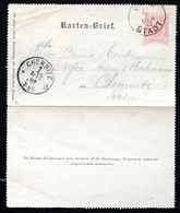 ÖSTERREICH Kartenbrief K22 Graz - Chemnitz 1892 - Letter-Cards