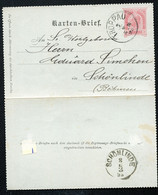 ÖSTERREICH Kartenbrief K22 Troppau Opava - Schönlinde Krásná Lípa 1895 - Kartenbriefe