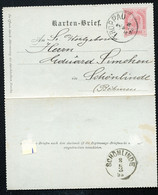 ÖSTERREICH Kartenbrief K22 Troppau Opava - Schönlinde Krásná Lípa 1895 - Letter-Cards
