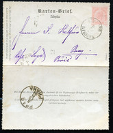 ÖSTERREICH Kartenbrief K23 Ascher K23a Nimburg Nymburk - Prag Praha 1891 - Cartes-lettres