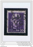 VENEZIA  GIULIA - VARIETA':  1945/47  -  £. 10  VIOLETTO  US. CON  SOPRASTAMPA  LATERALE  -  SASS. 11 - Oblitérés