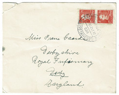 Ref 1519 - 1947 Denmark Cover 40o Rate To Derby Roayl Infirmary UK - Special Postmark - Brieven En Documenten