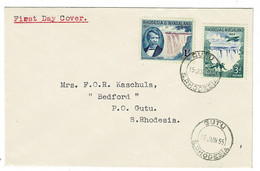 Ref 1519 - 1955 FDC Cover 1s/3d Rate Gutu Southern Rhodesia - Rhodesië & Nyasaland (1954-1963)