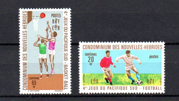 New Hebrides 1971 Old Set Sports/basketball Stamps (Michel 307/08) Nice MNH - Nuevos